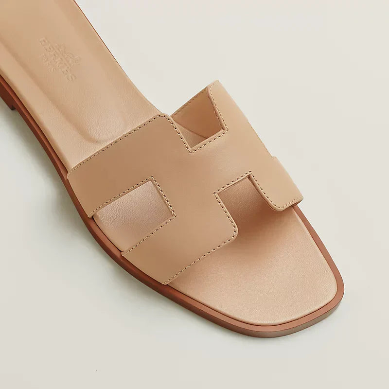 Hermes - Claquettes Beige Natura