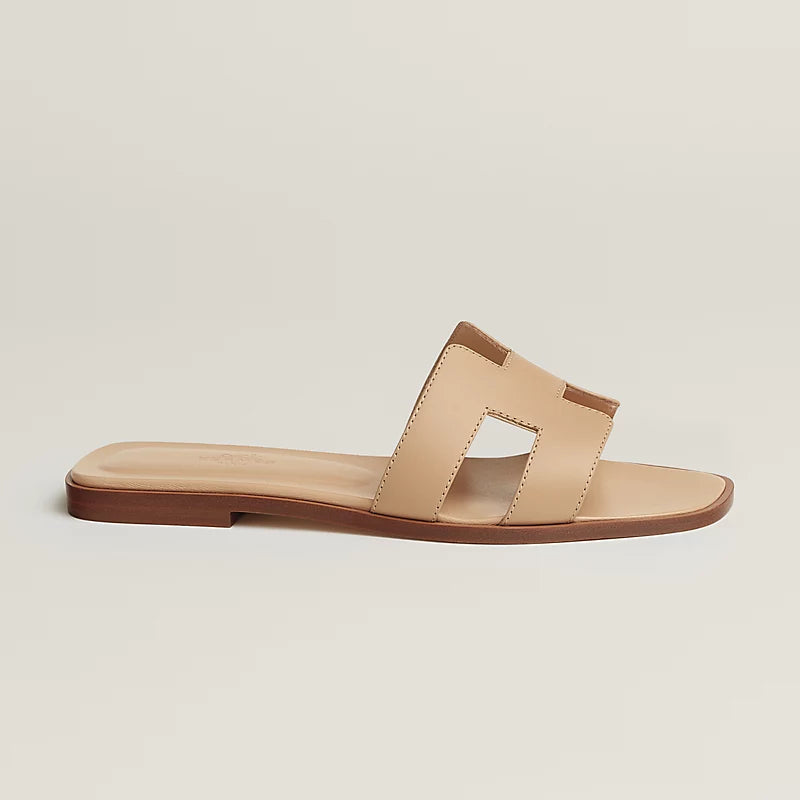 Hermes - Claquettes Beige Natura